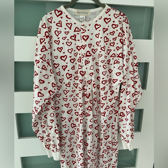 ♥️Heart covered ♥️Onesie PJs jumpsuit thermals - Picture 4 of 9